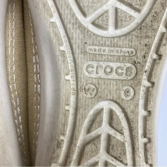 CROCS Melbourne II Short Vamp Flats Loafers Slip-on Shoes Size W9 Tan Beige - Picture 7 of 7